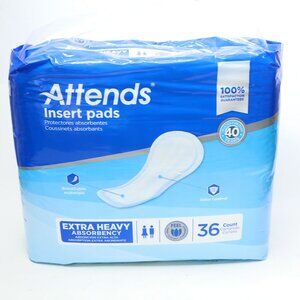 Attends Insert Pads Extra Heavy Absorbency Incontinence Post-Partum 36ct NEW